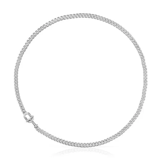 TOUS Duży naszyjnik choker z łańcuszka wędzidłowego ze srebra MANIFESTO Best