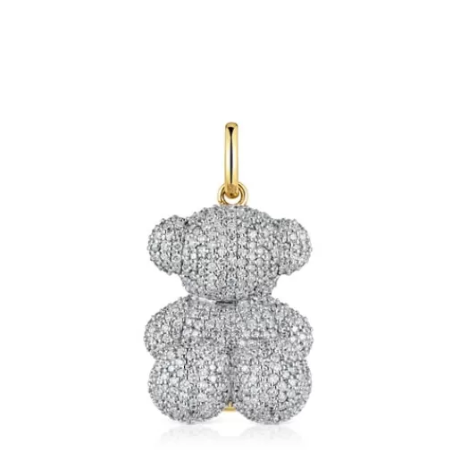 TOUS Duży wisiorek ze złota i diamentów, z motywem misia Bold Bear Fashion