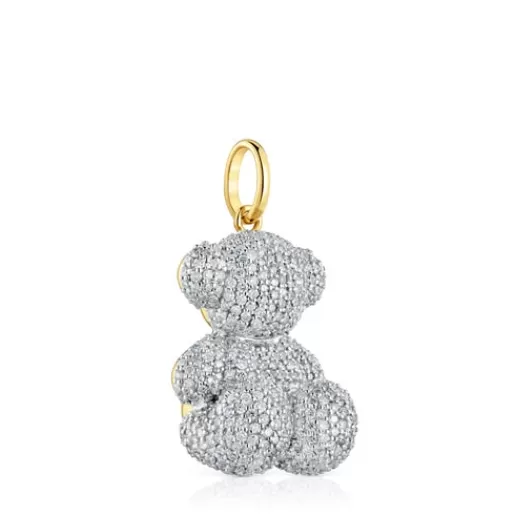 TOUS Duży wisiorek ze złota i diamentów, z motywem misia Bold Bear Fashion