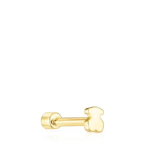 TOUS Dwustronny kolczyk Piercing do ucha z żółtego złota z diamentem Cheap