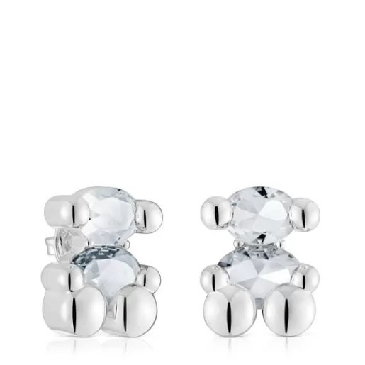 TOUS Kolczyki Color Bear 23 mm ze srebra z kryształem górskim z motywem misia Cheap