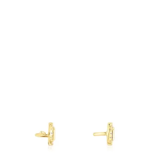 TOUS Kolczyki typu climber ze srebra vermeil z diamentami Logo Store