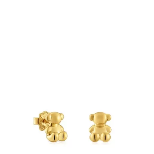 TOUS Kolczyki ze srebra pokrytego 18-karatowym złotem z motywem misia 10 mm Bold Bear SrebroVermeil Flash Sale