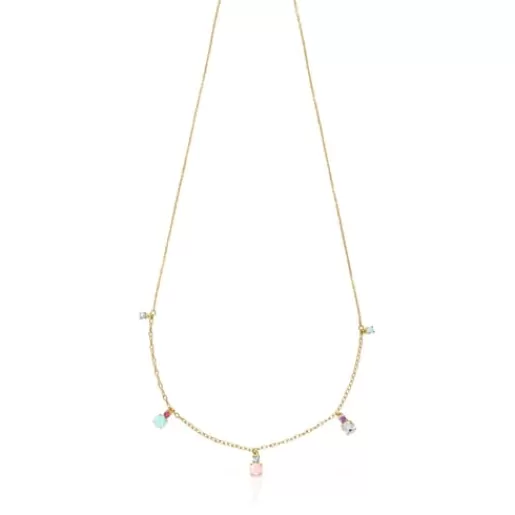 TOUS Mini Ivette - Naszyjnik z żółtego złota z kamieniami Shop