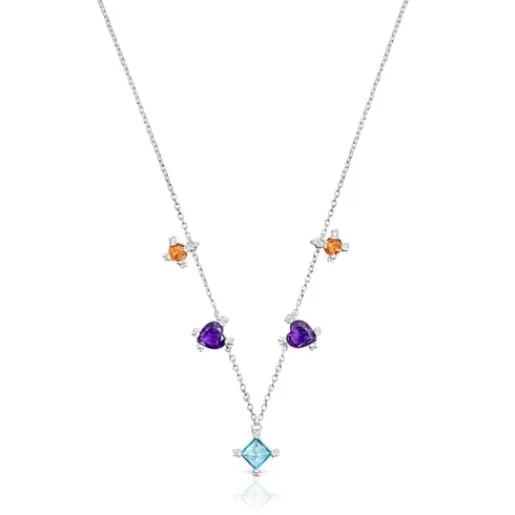 TOUS Naszyjnik choker Color Pills ze srebra z kamieniami szlachetnymi Srebro Discount