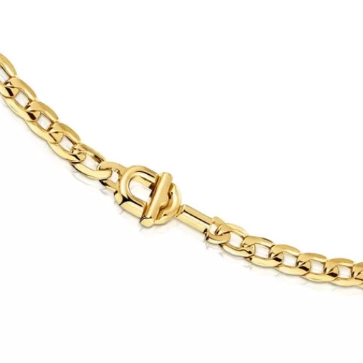 TOUS Naszyjnik choker z łańcuszka wędzidłowego ze srebra, pozłacany 18-karatowym złotem MANIFESTO SrebroVermeil Flash Sale