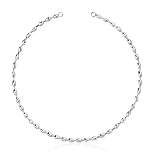 TOUS Naszyjnik choker z motywami w kształcie kulki 42 cm Hold Oval Srebro New