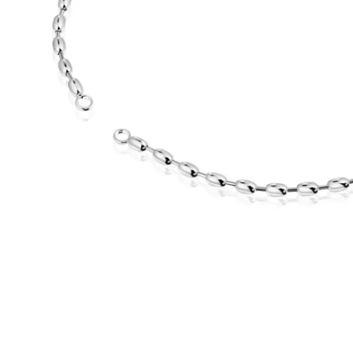 TOUS Naszyjnik choker z motywami w kształcie kulki 42 cm Hold Oval Srebro New