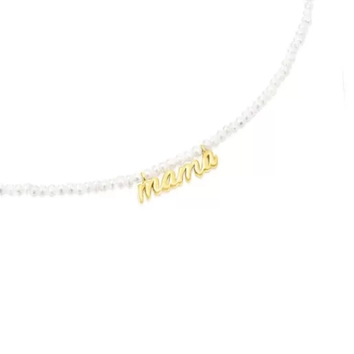 TOUS Naszyjnik Mama ze srebra vermeil z perłami hodowanymi Mama SrebroVermeil Shop