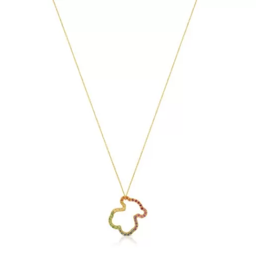 TOUS Naszyjnik Icon Gold z żółtego złota z kamieniami szlachetnymi Cheap