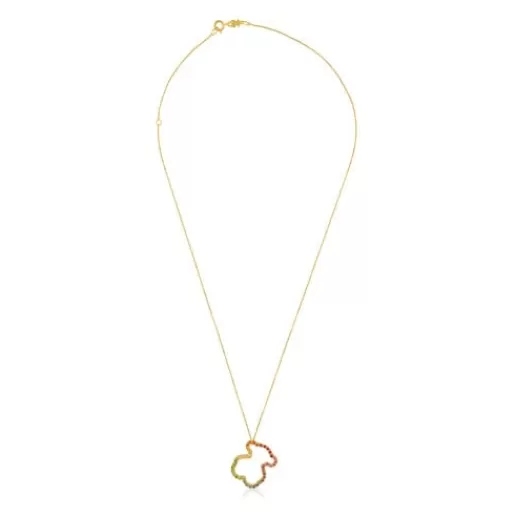 TOUS Naszyjnik Icon Gold z żółtego złota z kamieniami szlachetnymi Cheap