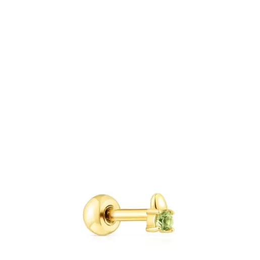 TOUS Piercing w kształcie kulki New Motif ze stali IP w kolorze złotym, z oliwinem Online