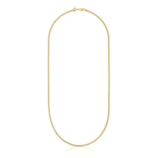 TOUS Średni łańcuszek ze srebra pokrytego 18-karatowym złotem, ze sznurkiem, 60 cm Chain Discount