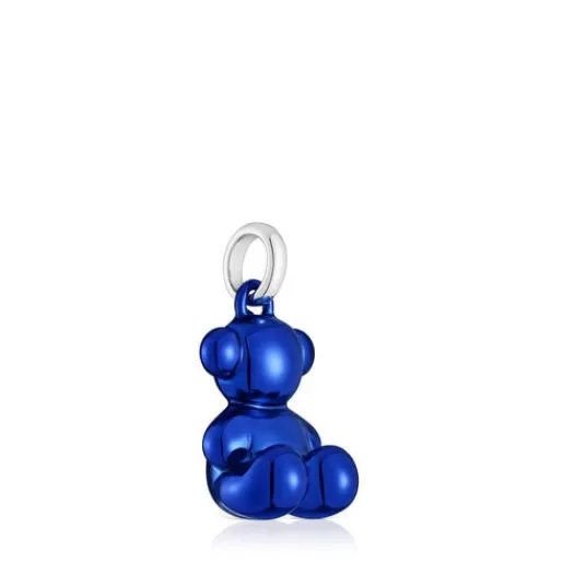 TOUS Średni wisiorek Bold Bear z granatowej stali z misiem Stal/Srebro Cheap