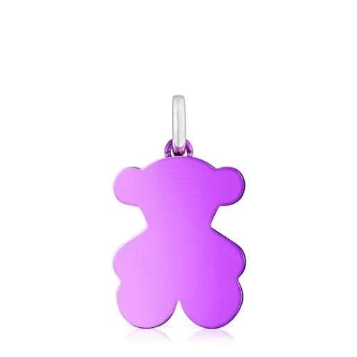 TOUS Średni wisiorek Sweet Dolls z wykończeniem z liliowej stali i z motywem misia Stal/Srebro Flash Sale