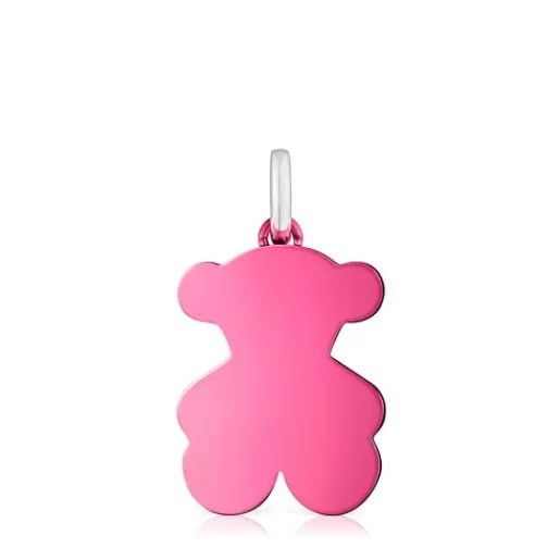 TOUS Średni wisiorek Sweet Dolls z wykończeniem z różowej stali i z motywem misia Stal/Srebro Clearance
