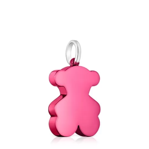 TOUS Średni wisiorek Sweet Dolls z wykończeniem z różowej stali i z motywem misia Stal/Srebro Clearance