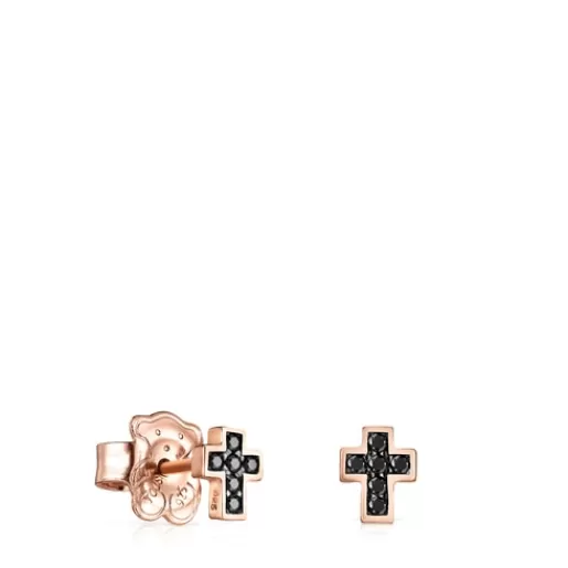 TOUS Mini Motif - Kolczyki z różowego srebra Vermeil ze spinelami Outlet