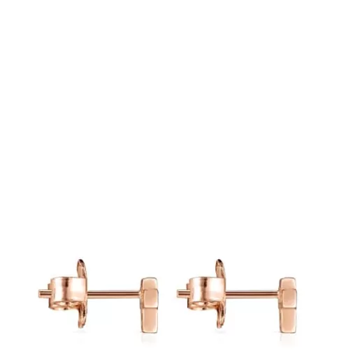 TOUS Mini Motif - Kolczyki z różowego srebra Vermeil ze spinelami Outlet